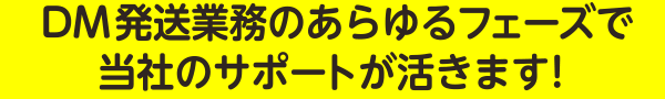 DM発送のあらゆるフェーズで当社のサポートが活きます。ｓ