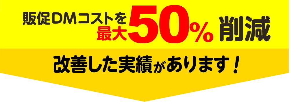 販促ＤＭコストを最大50％削減／改善した実績があります！