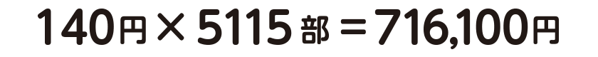 140円×5115部＝716,100円